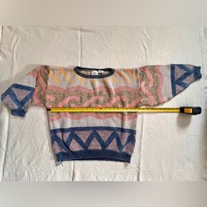 Together Women’s Vintage Multicolor Geometric Cotton Soft Sweater